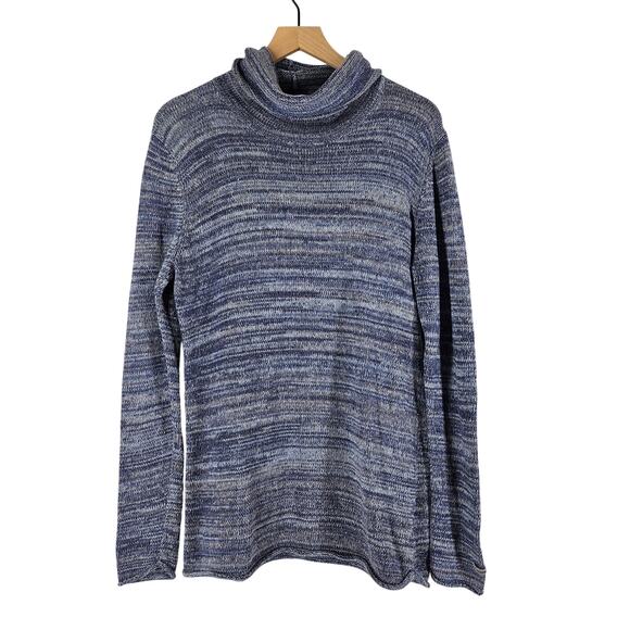 Cozy Columbia Sportswear Blue Knit Turtleneck Sweater - Women's Size XL - Picture 1 of 11